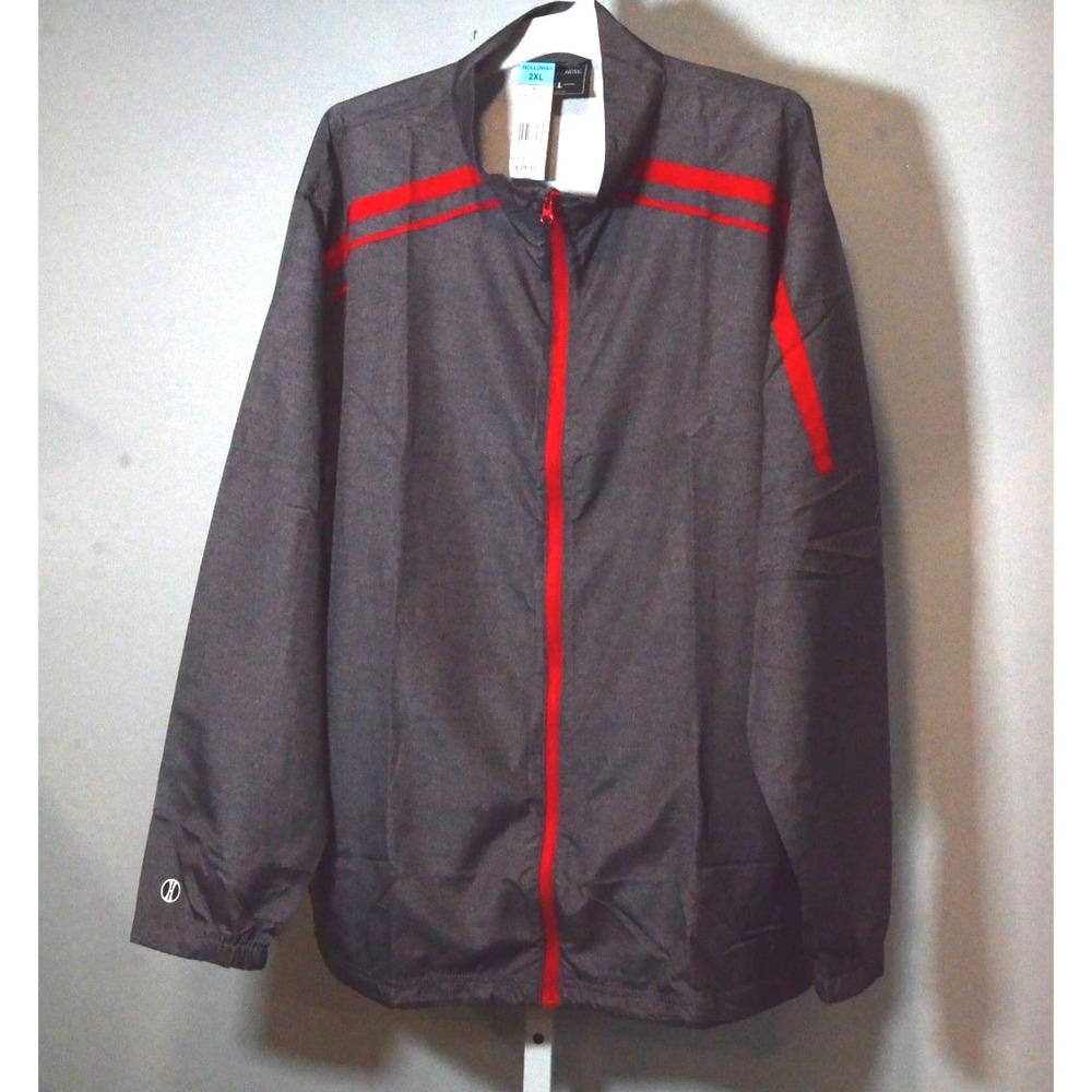 NWT Holloway Size 2XL Light-Weight Raider-Model Jacket Dark Gray w/Red Trim